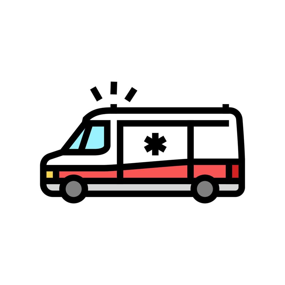 illustrazione vettoriale dell'icona del colore del pronto soccorso dell'ambulanza