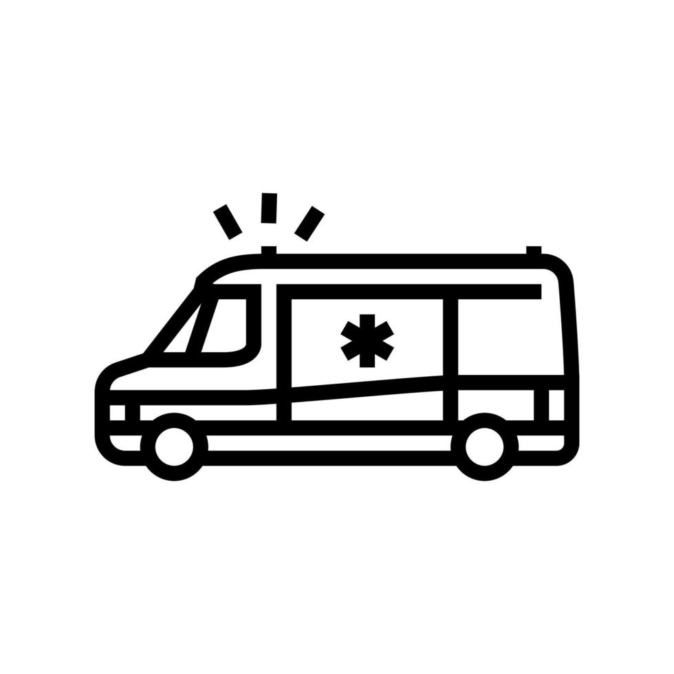 illustrazione vettoriale dell'icona della linea di pronto soccorso dell'ambulanza