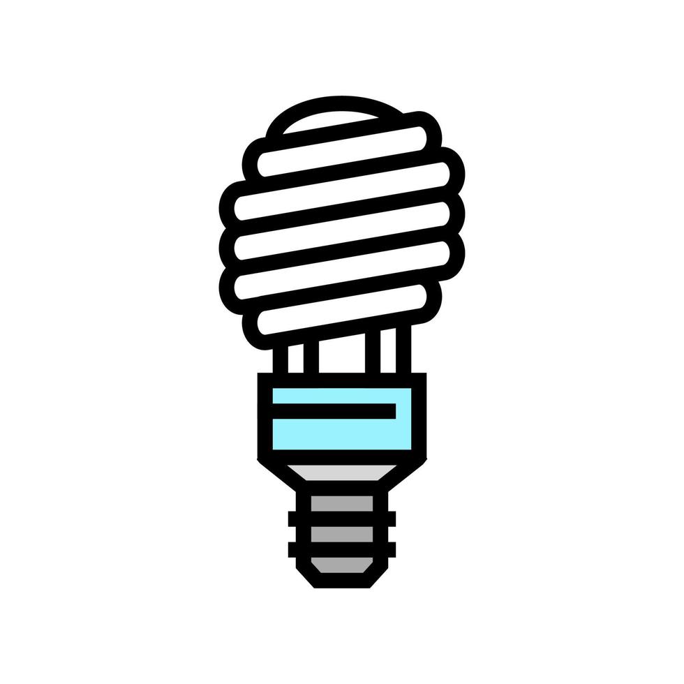 illustrazione vettoriale dell'icona del colore della lampadina fluorescente