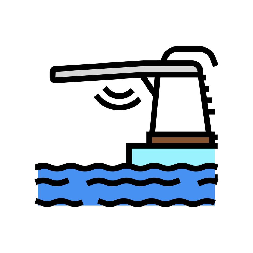 illustrazione vettoriale dell'icona del colore della piscina del trampolino