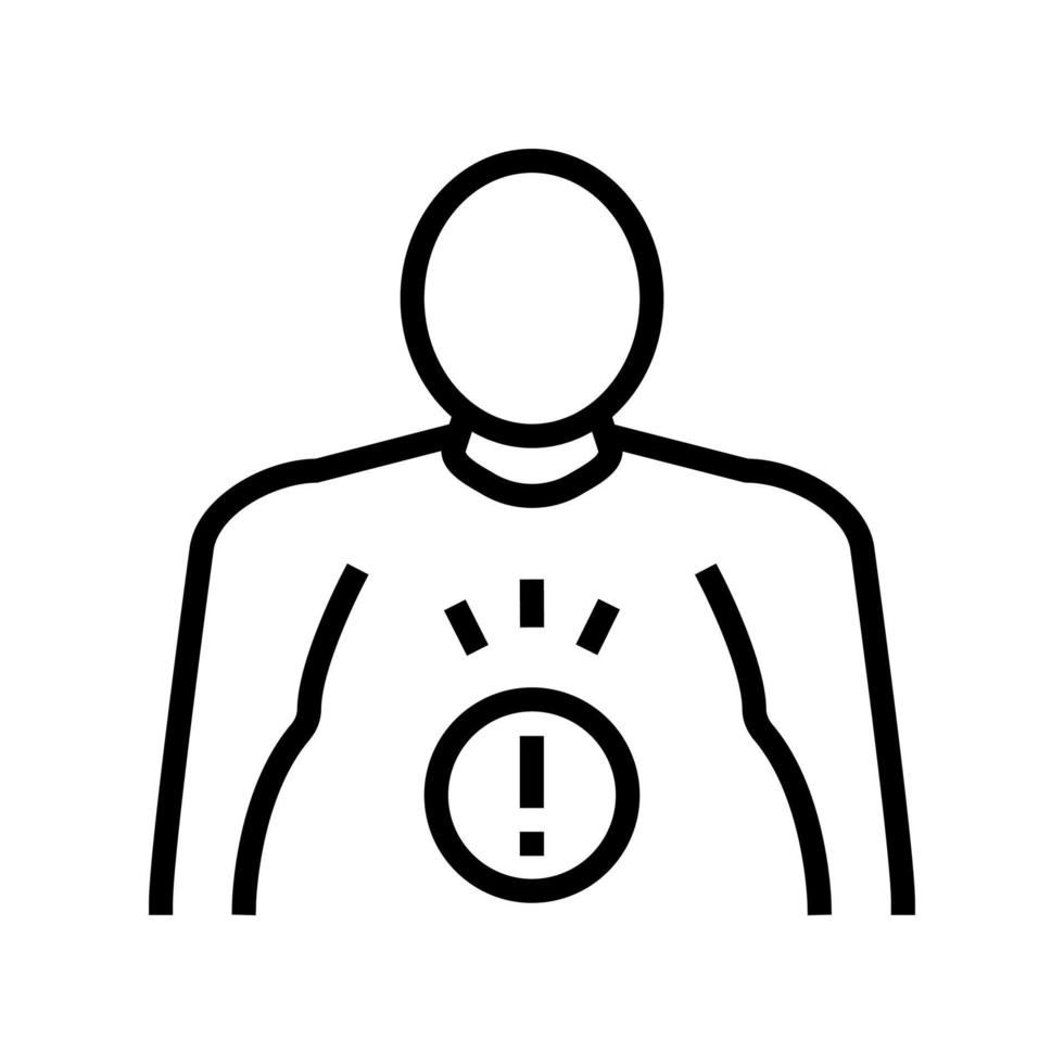 illustrazione vettoriale dell'icona della linea del mesotelioma del dolore addominale