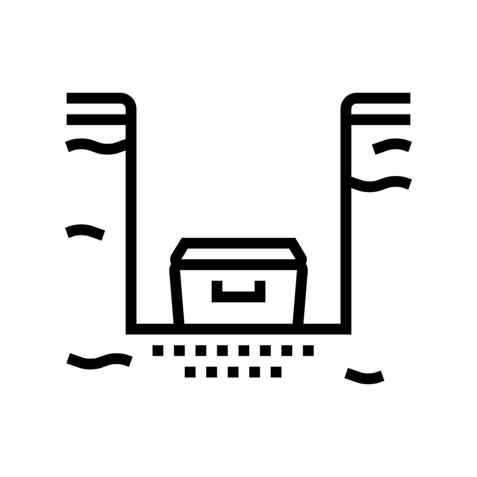 Illustrazione isolata del vettore dell'icona della linea della fossa funeraria