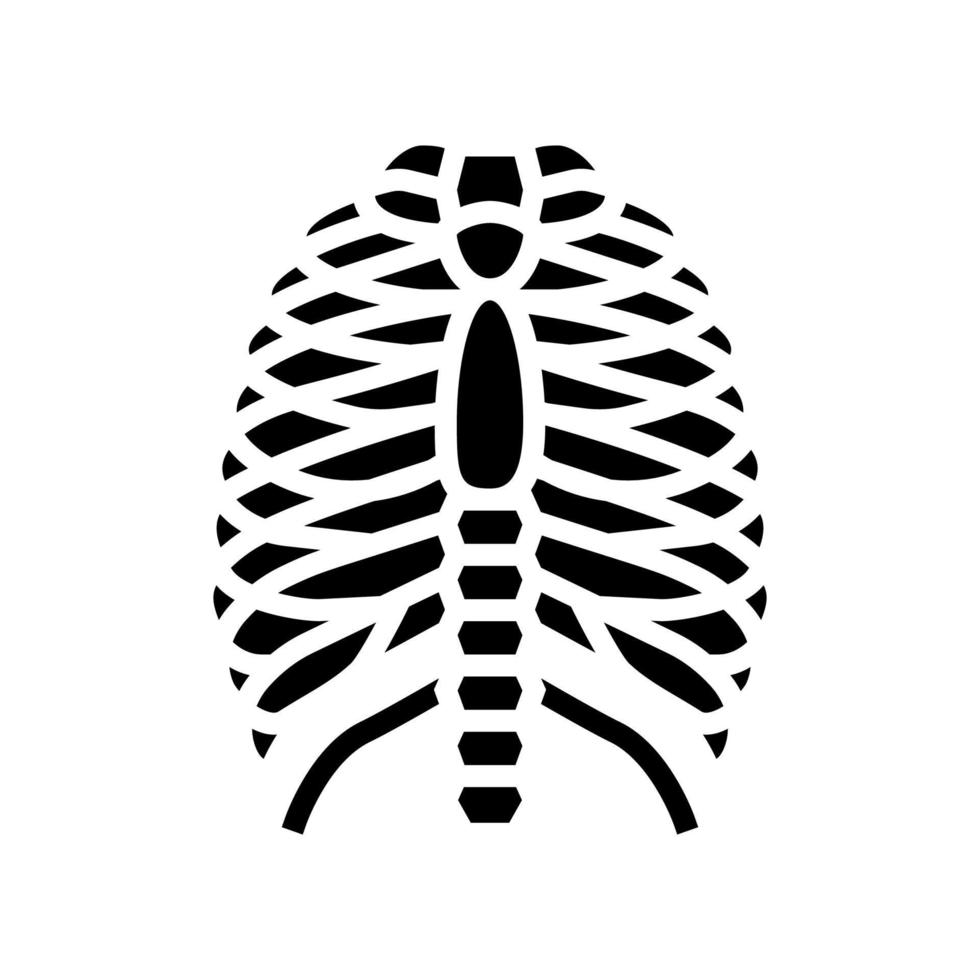 illustrazione vettoriale dell'icona del glifo dell'osso del torace