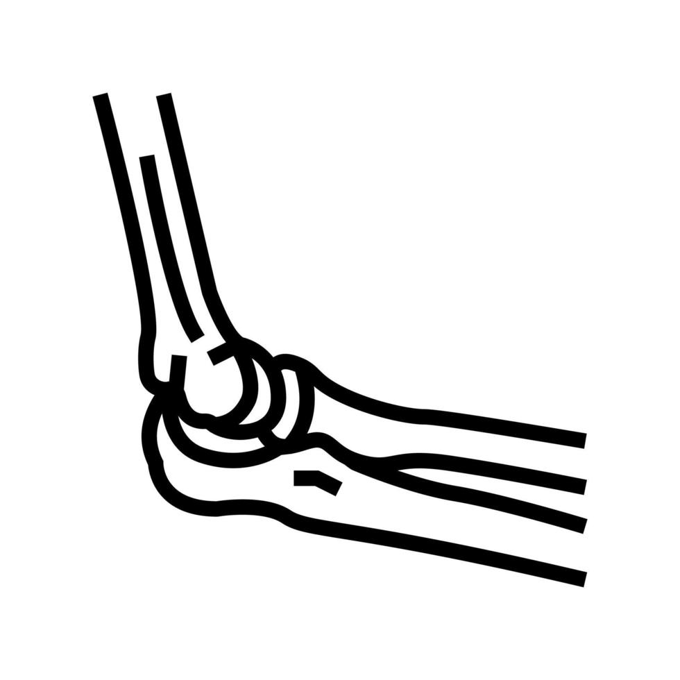 illustrazione vettoriale dell'icona della linea dell'osso del gomito