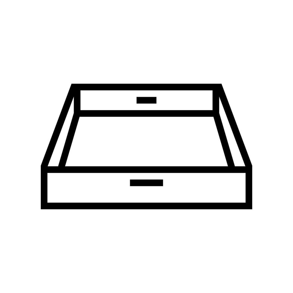 illustrazione vettoriale dell'icona della linea del vassoio di legno