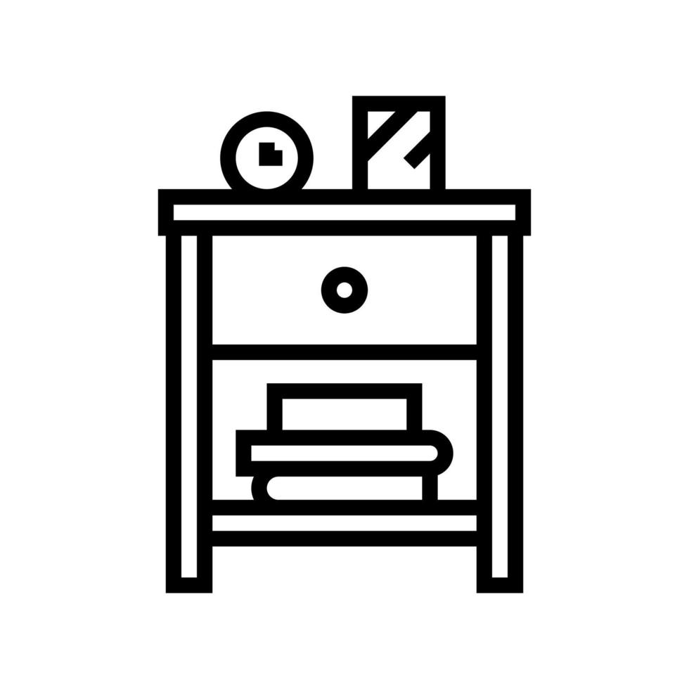 illustrazione vettoriale dell'icona della linea di mobili da comodino