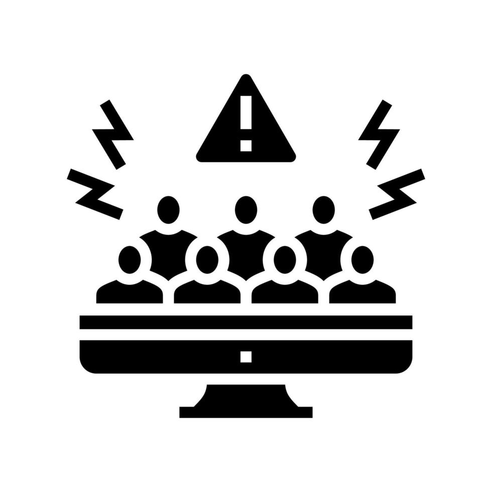illustrazione vettoriale dell'icona del glifo di boicottaggio sociale