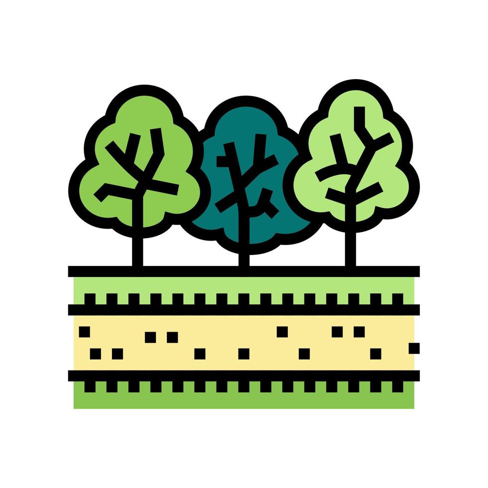 illustrazione vettoriale dell'icona del colore della natura del parco