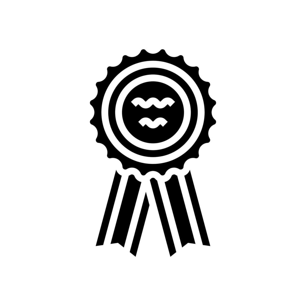 illustrazione vettoriale dell'icona del glifo della ricompensa del nastro distintivo