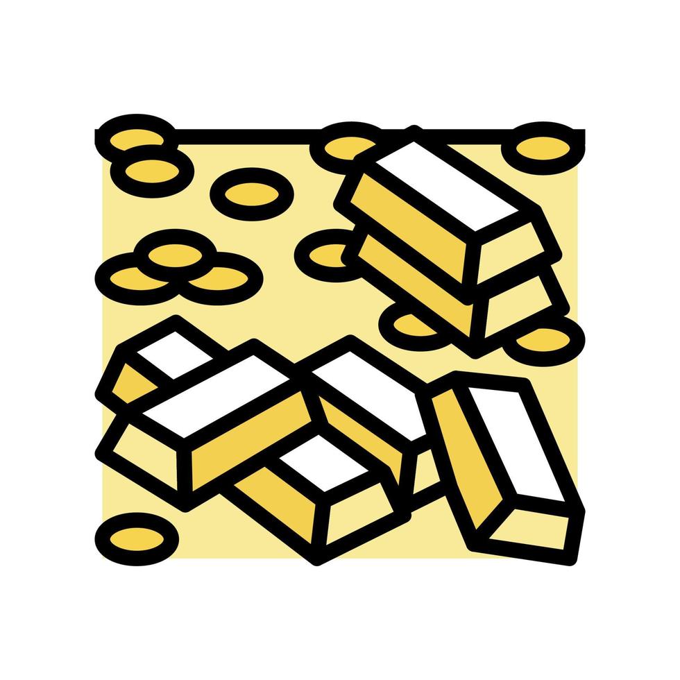 illustrazione vettoriale dell'icona del colore del tesoro d'oro
