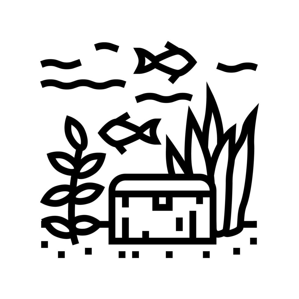 illustrazione vettoriale dell'icona della linea del torace sommersa