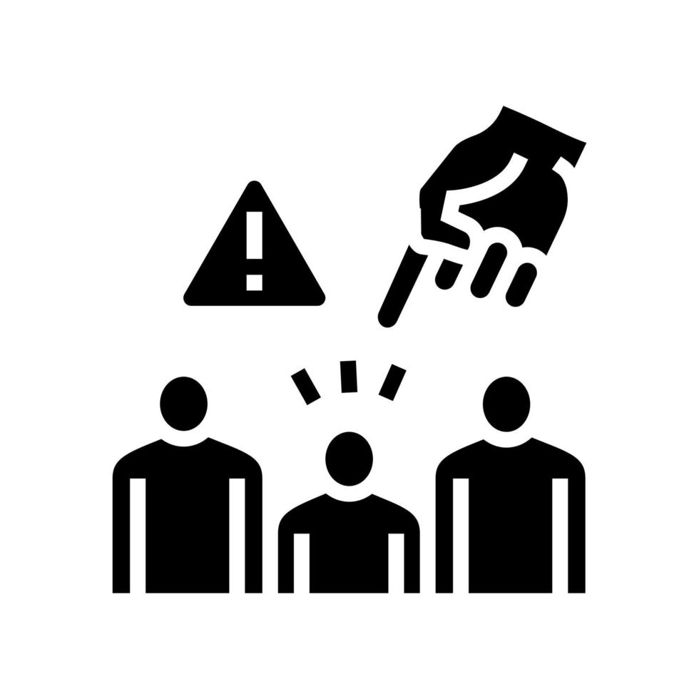 illustrazione vettoriale dell'icona del glifo del problema sociale della discriminazione
