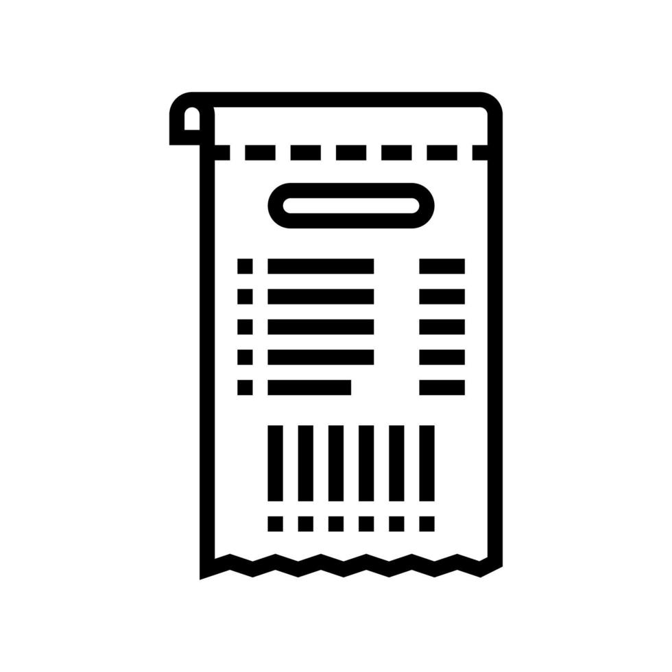 codice QR sull'illustrazione isolata del vettore dell'icona della linea di ricevuta