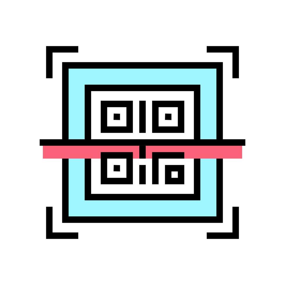 illustrazione isolata del vettore dell'icona del colore del codice QR di scansione