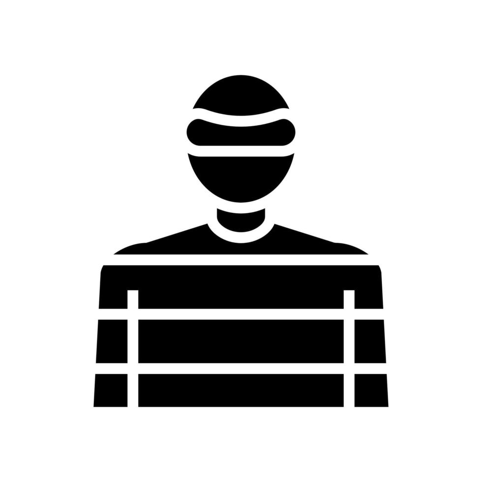 illustrazione isolata del vettore dell'icona del glifo del crimine del ladro