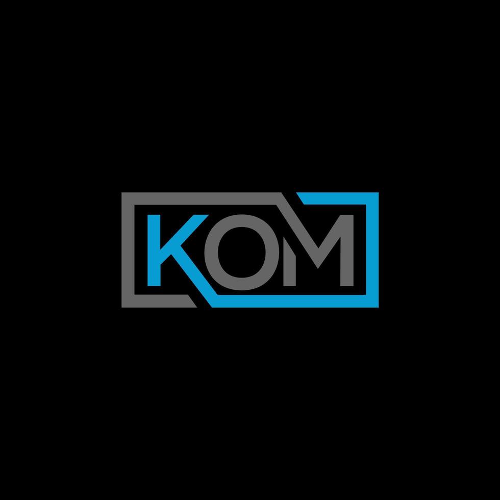 kom lettera logo design su sfondo nero. kom creative iniziali lettera logo concept. disegno della lettera kom. vettore