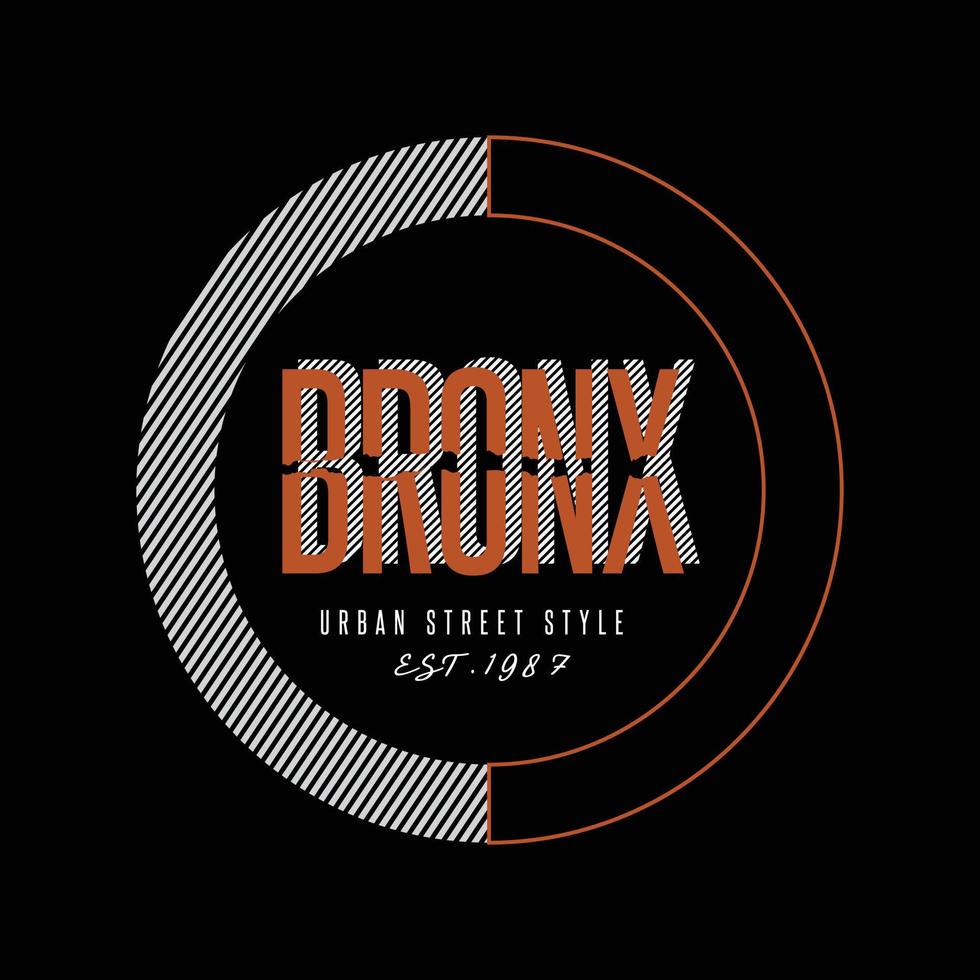 t-shirt Bronx e design di abbigliamento vettore