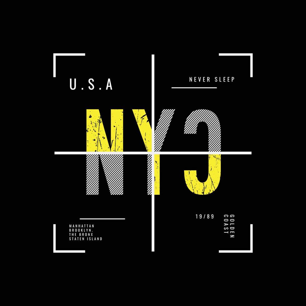 design di t-shirt e abbigliamento new york brooklyn vettore