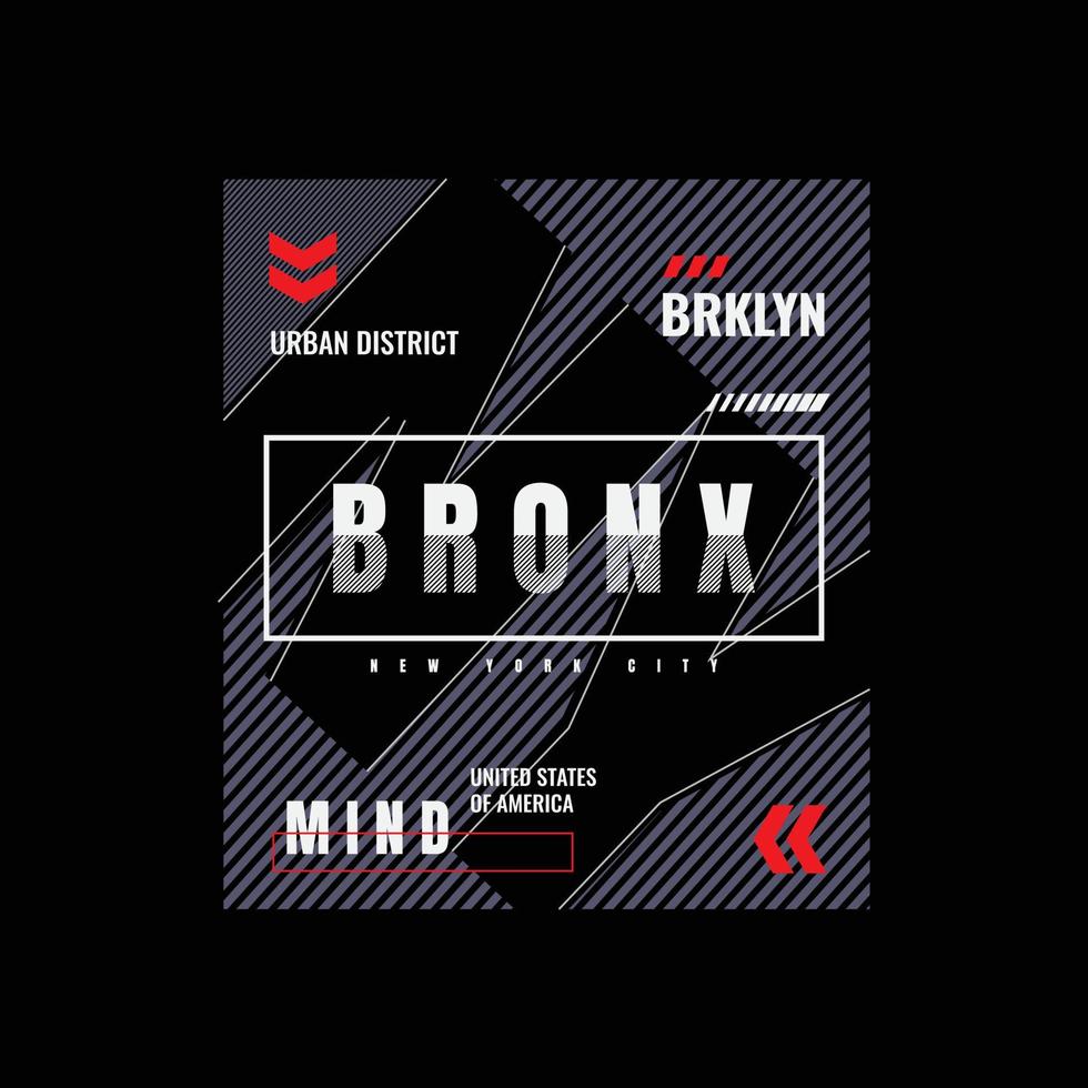 t-shirt Bronx e design di abbigliamento vettore