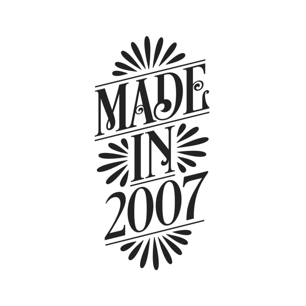 calligrafia lettering compleanno 2007, realizzato nel 2007 vettore