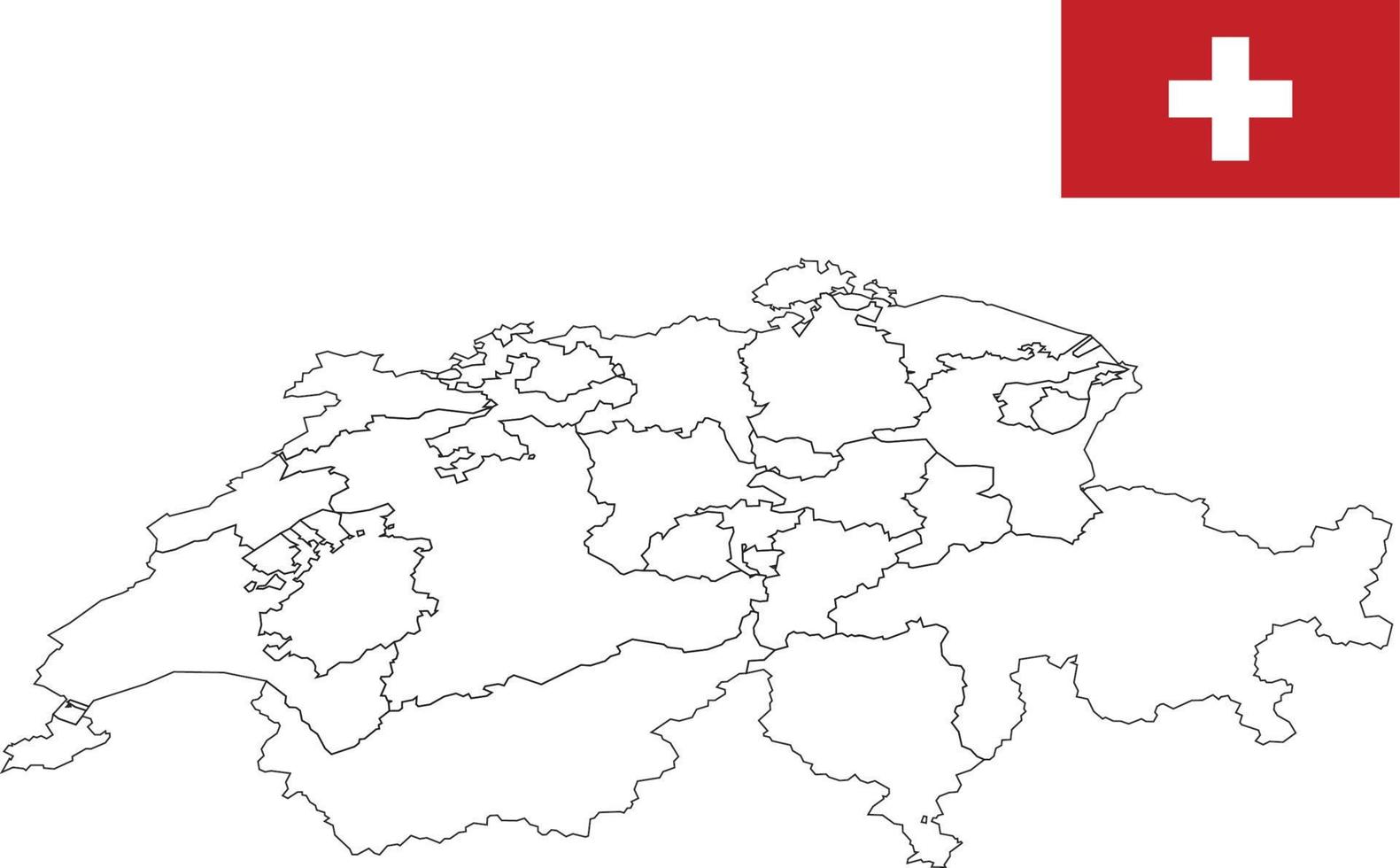 mappa e bandiera della svizzera vettore