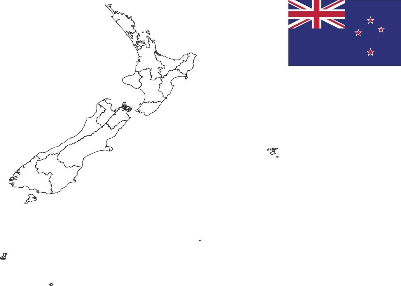 mappa e bandiera della nuova zelanda vettore