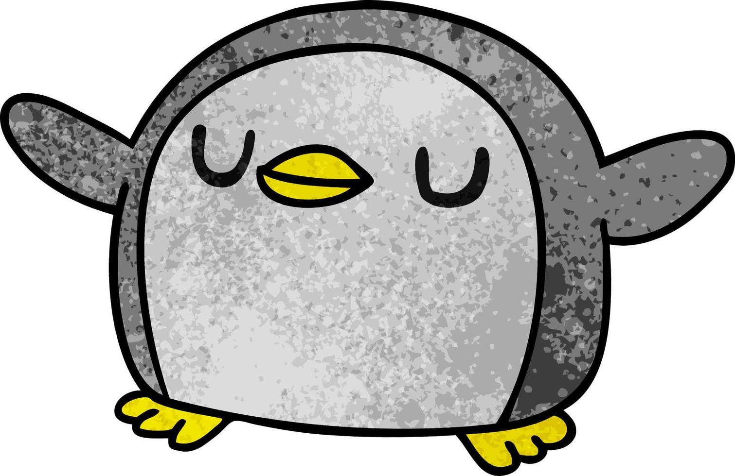cartone animato kawaii con texture di un simpatico pinguino vettore