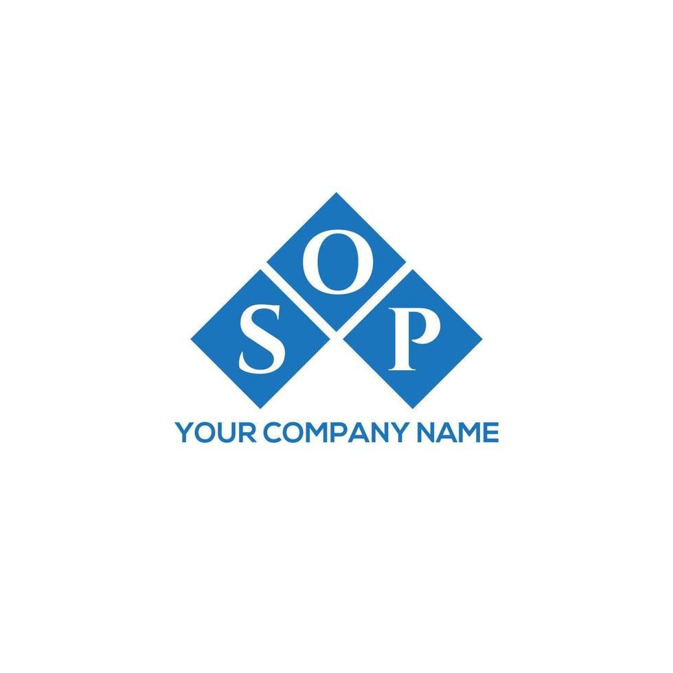 sop lettera logo design su sfondo bianco. sop creative iniziali lettera logo concept. disegno della lettera di contentezza. vettore