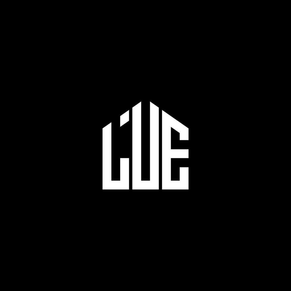 design del logo della lettera lue su sfondo nero. lue creative iniziali lettera logo concept. disegno della lettera di lue. vettore