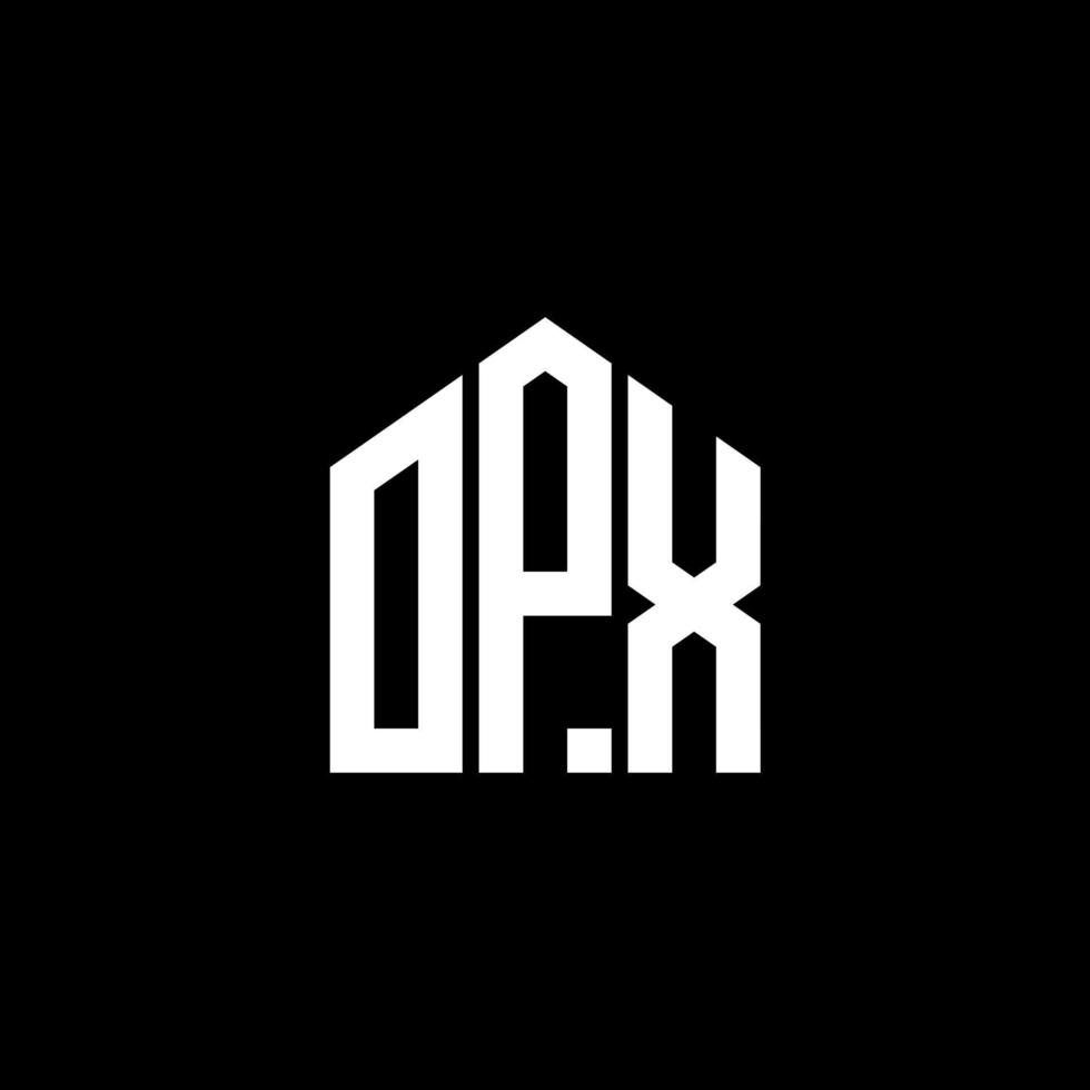 opx lettera design.opx lettera logo design su sfondo nero. opx creative iniziali lettera logo concept. opx lettera design.opx lettera logo design su sfondo nero. o vettore