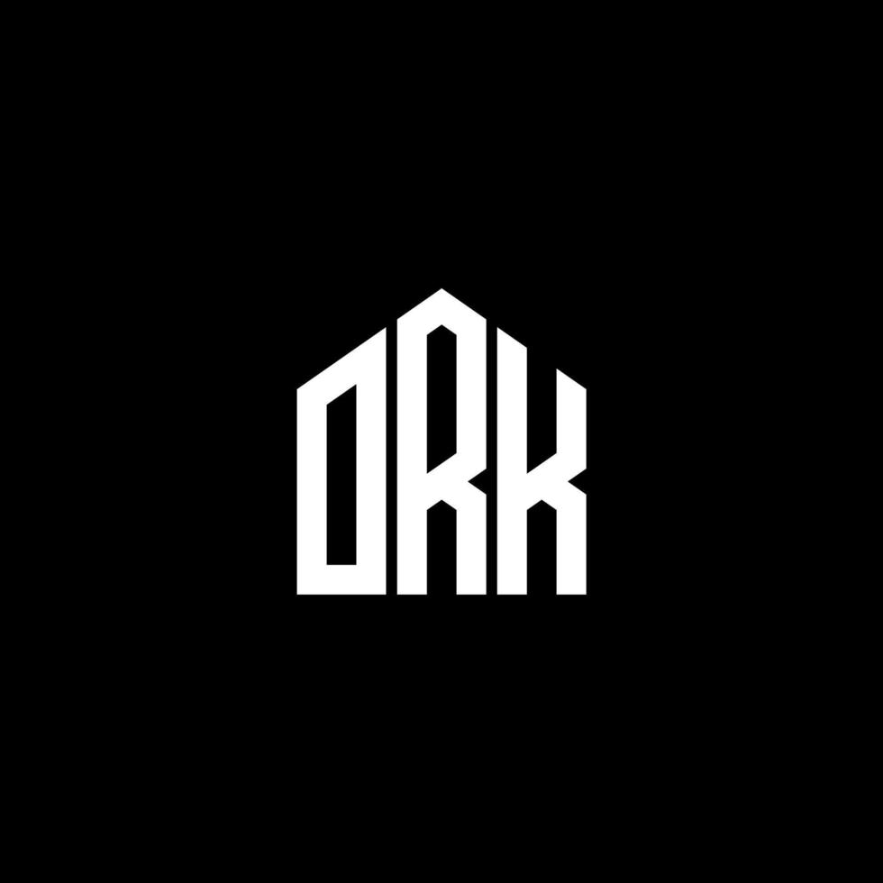 design del logo della lettera ork su sfondo nero. ork creative iniziali lettera logo concept. disegno della lettera di ork. vettore