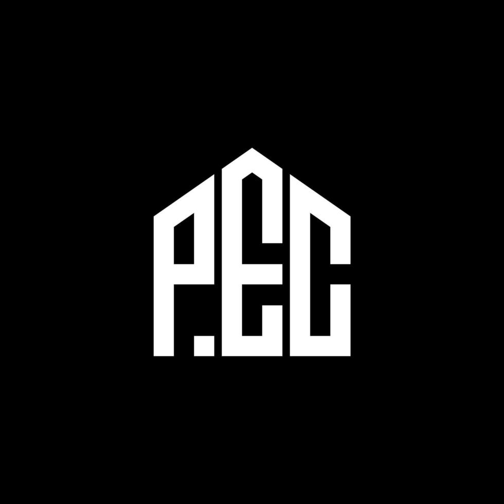 pec lettera design.pec lettera logo design su sfondo nero. pec creative iniziali lettera logo concept. pec lettera design.pec lettera logo design su sfondo nero. p vettore