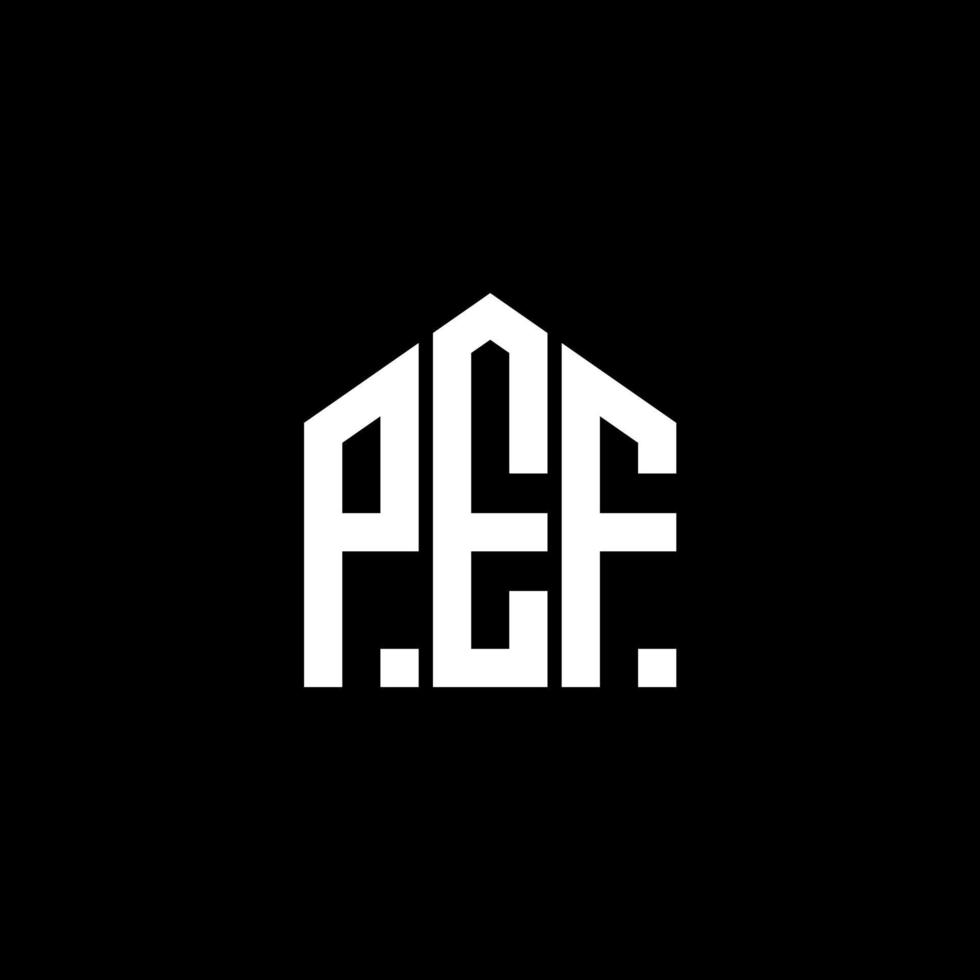 lettera pef design.pef lettera logo design su sfondo nero. pef creative iniziali lettera logo concept. lettera pef design.pef lettera logo design su sfondo nero. p vettore