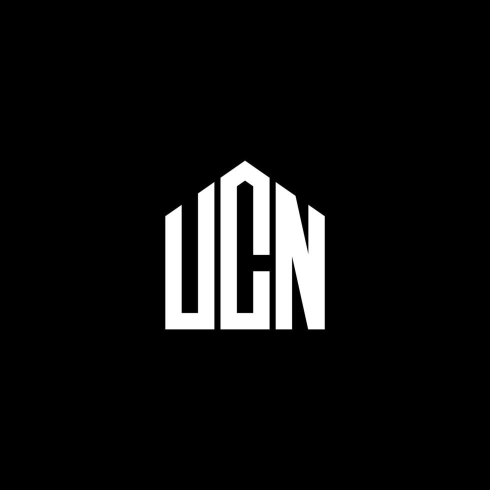 ucn lettera design.ucn lettera logo design su sfondo nero. ucn creative iniziali lettera logo concept. ucn lettera design.ucn lettera logo design su sfondo nero. tu vettore