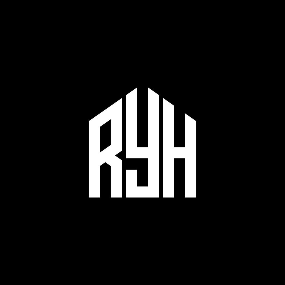 ryh lettera logo design su sfondo nero. ryh creative iniziali lettera logo concept. disegno della lettera ryh. vettore