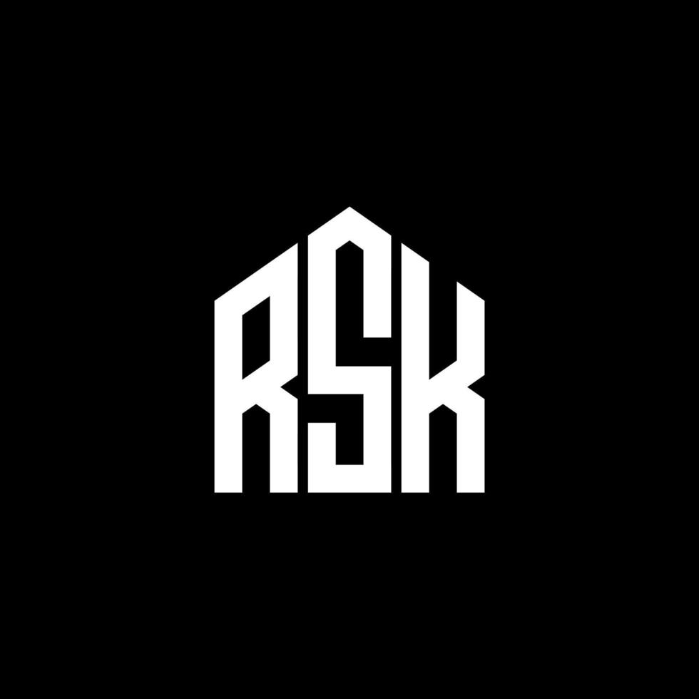 design del logo della lettera rsk su sfondo nero. rsk creative iniziali lettera logo concept. disegno della lettera rsk. vettore