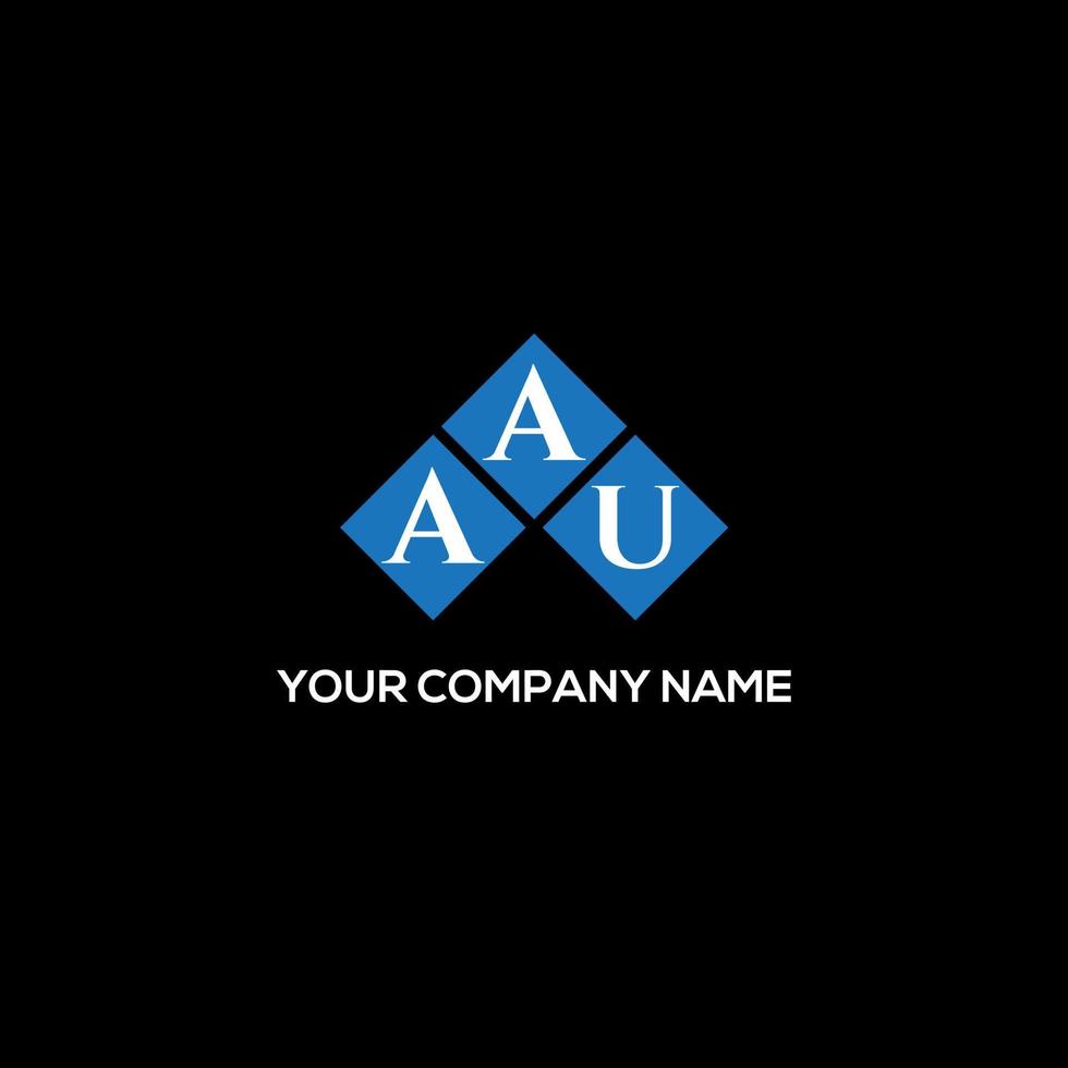 aau lettera design.aau lettera logo design su sfondo nero. au creative iniziali lettera logo concept. aau lettera design.aau lettera logo design su sfondo nero. un vettore