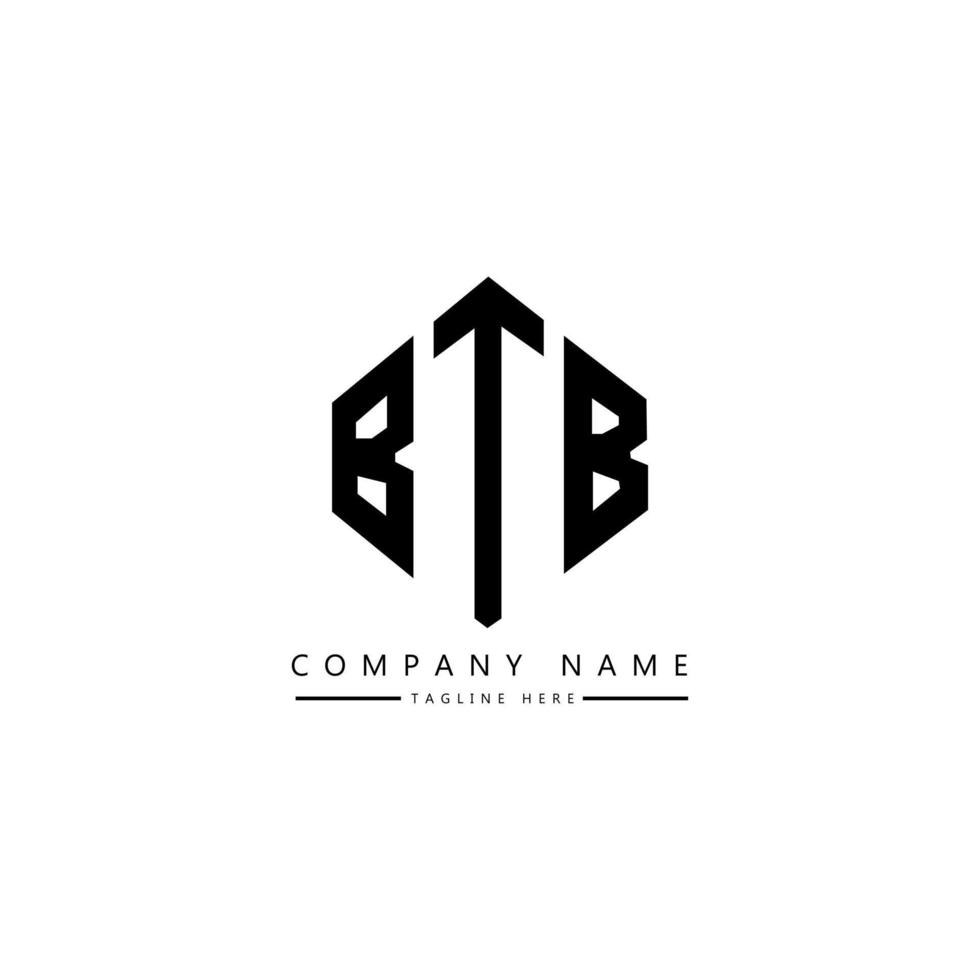 design del logo della lettera btb con forma poligonale. btb poligono e design del logo a forma di cubo. btb esagono vettore logo modello colori bianco e nero. monogramma btb, logo aziendale e immobiliare.