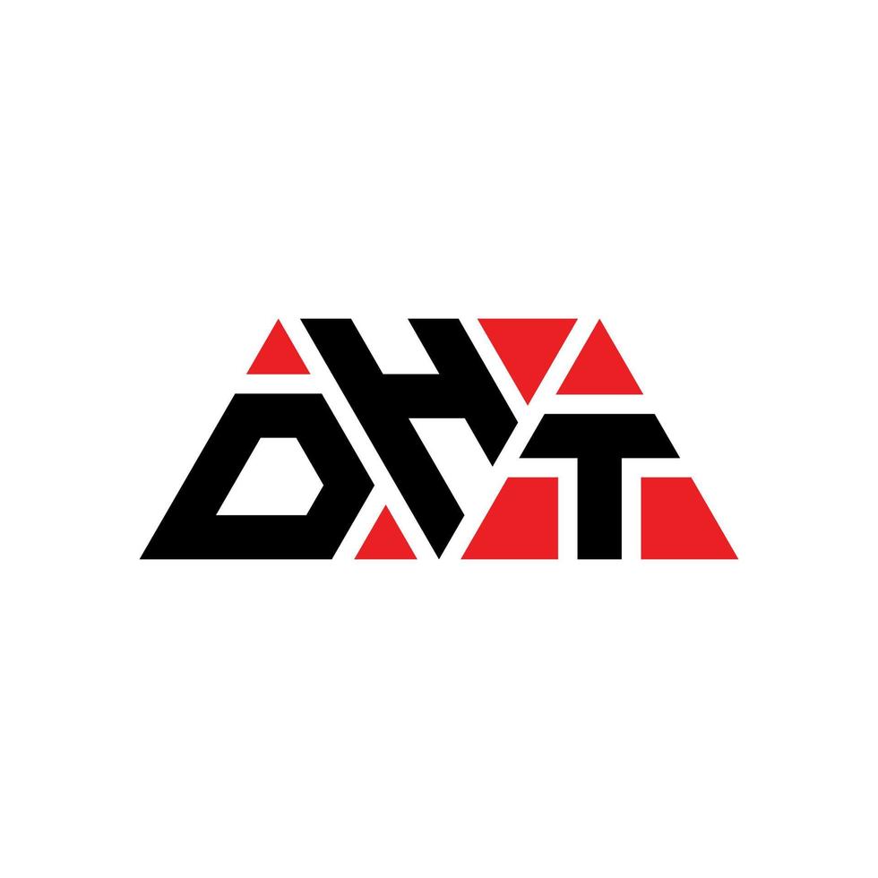 design del logo della lettera del triangolo dht con forma triangolare. monogramma di design del logo del triangolo dht. modello di logo vettoriale triangolo dht con colore rosso. logo triangolare dht logo semplice, elegante e lussuoso. dht