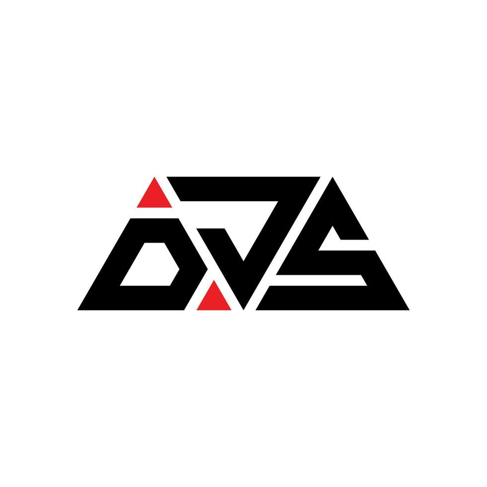 design del logo della lettera del triangolo djs con forma triangolare. monogramma di design del logo del triangolo djs. modello di logo vettoriale triangolo djs con colore rosso. logo triangolare djs logo semplice, elegante e lussuoso. dj