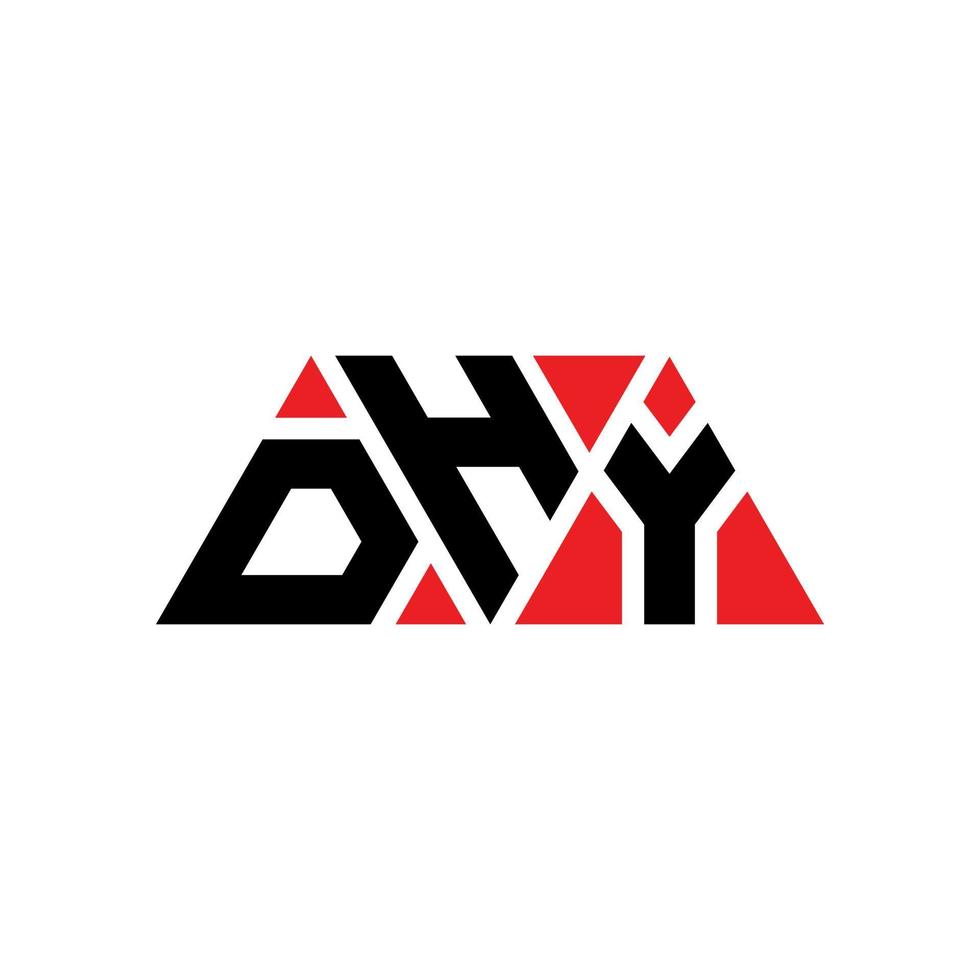 design del logo della lettera del triangolo dhy con forma triangolare. monogramma di design del logo del triangolo dhy. modello di logo vettoriale triangolo dhy con colore rosso. dhy logo triangolare logo semplice, elegante e lussuoso. dhy