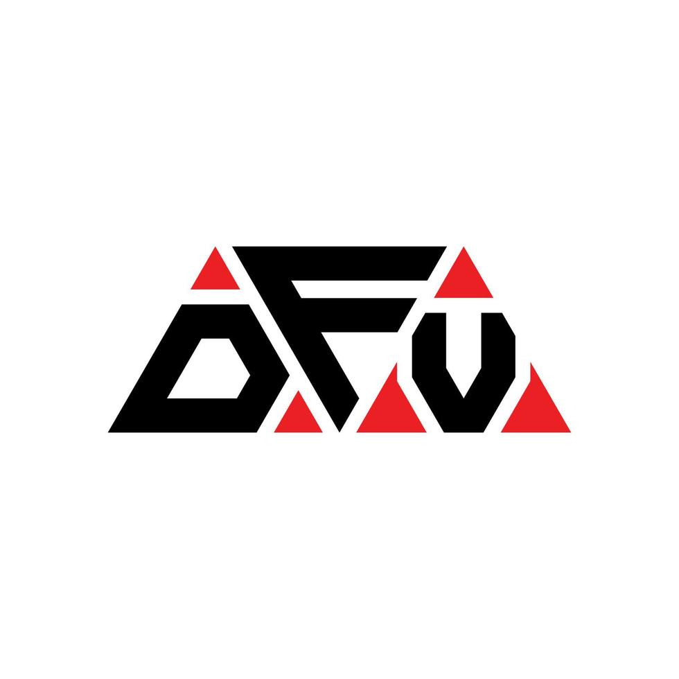 design del logo della lettera del triangolo dfv con forma triangolare. monogramma di design del logo del triangolo dfv. modello di logo vettoriale triangolo dfv con colore rosso. dfv logo triangolare logo semplice, elegante e lussuoso. dfv