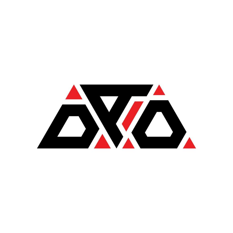 dao triangolo lettera logo design con forma triangolare. dao triangolo logo design monogramma. modello di logo vettoriale triangolo dao con colore rosso. dao logo triangolare logo semplice, elegante e lussuoso. dao