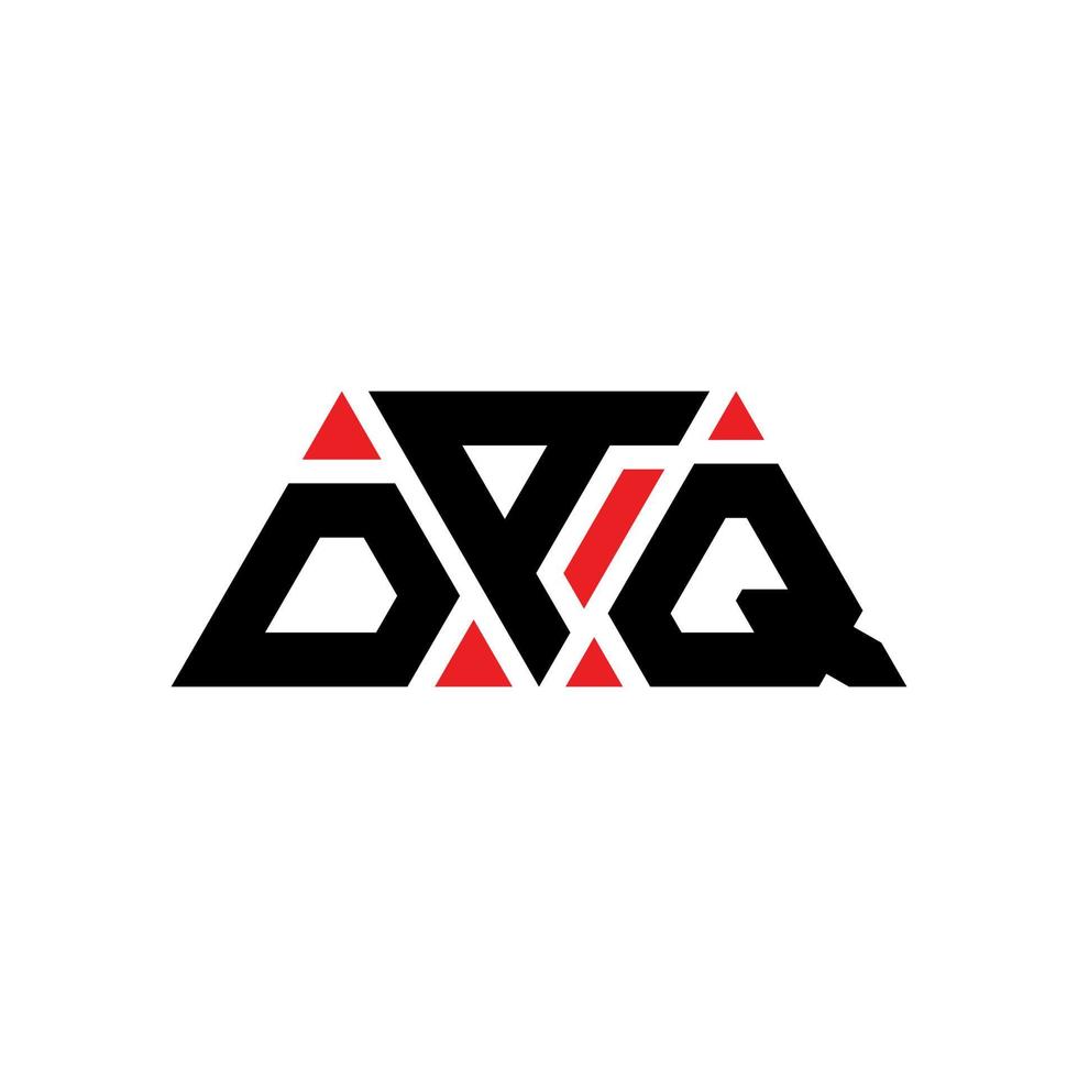 design del logo della lettera triangolare daq con forma triangolare. monogramma di design del logo del triangolo daq. modello di logo vettoriale triangolo daq con colore rosso. daq logo triangolare logo semplice, elegante e lussuoso. daq