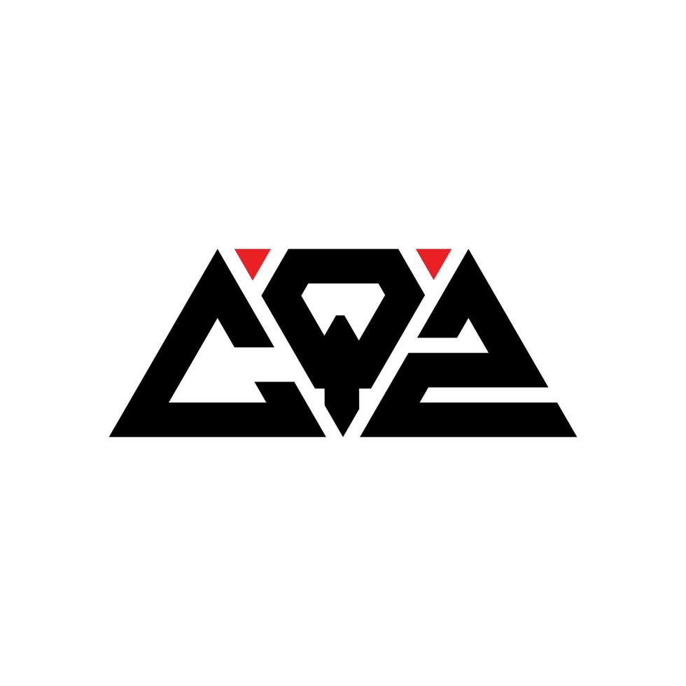 design del logo della lettera del triangolo cqz con forma triangolare. monogramma del design del logo del triangolo cqz. modello di logo vettoriale triangolo cqz con colore rosso. logo triangolare cqz logo semplice, elegante e lussuoso. cqz