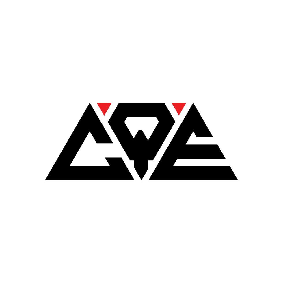 design del logo della lettera triangolare cqe con forma triangolare. monogramma di design del logo del triangolo cqe. modello di logo vettoriale triangolo cqe con colore rosso. cqe logo triangolare logo semplice, elegante e lussuoso. cqe