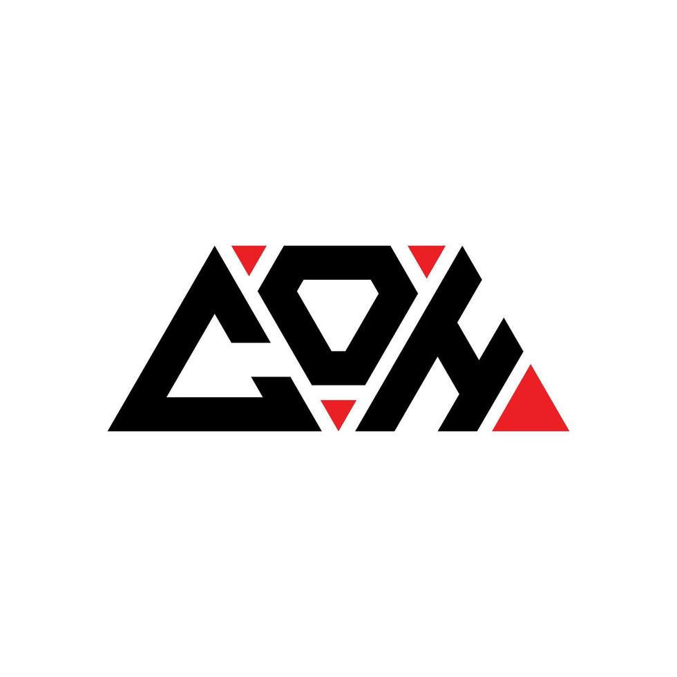coh triangolo lettera logo design con forma triangolare. coh triangolo logo design monogramma. modello di logo vettoriale triangolo coh con colore rosso. coh logo triangolare logo semplice, elegante e lussuoso. coh