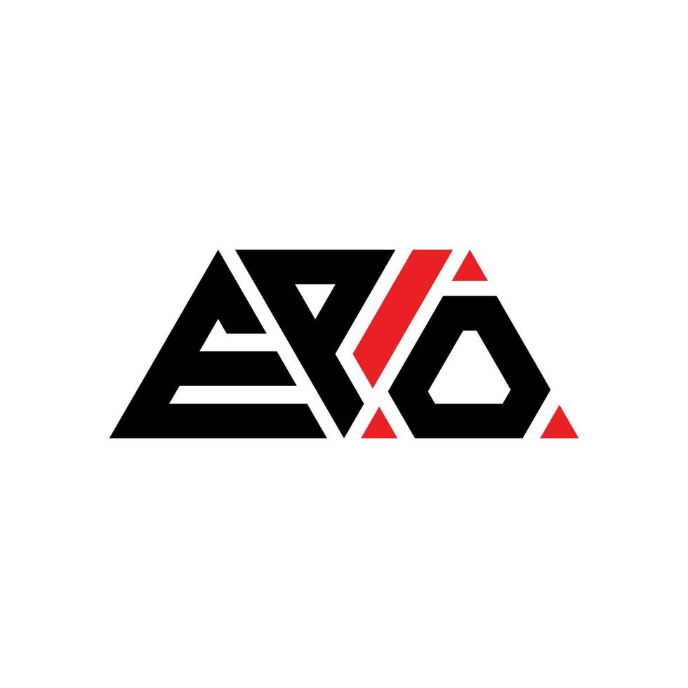 design del logo della lettera del triangolo epo con forma triangolare. monogramma epo triangolo logo design. modello di logo vettoriale triangolo epo con colore rosso. logo triangolare epo logo semplice, elegante e lussuoso. epo