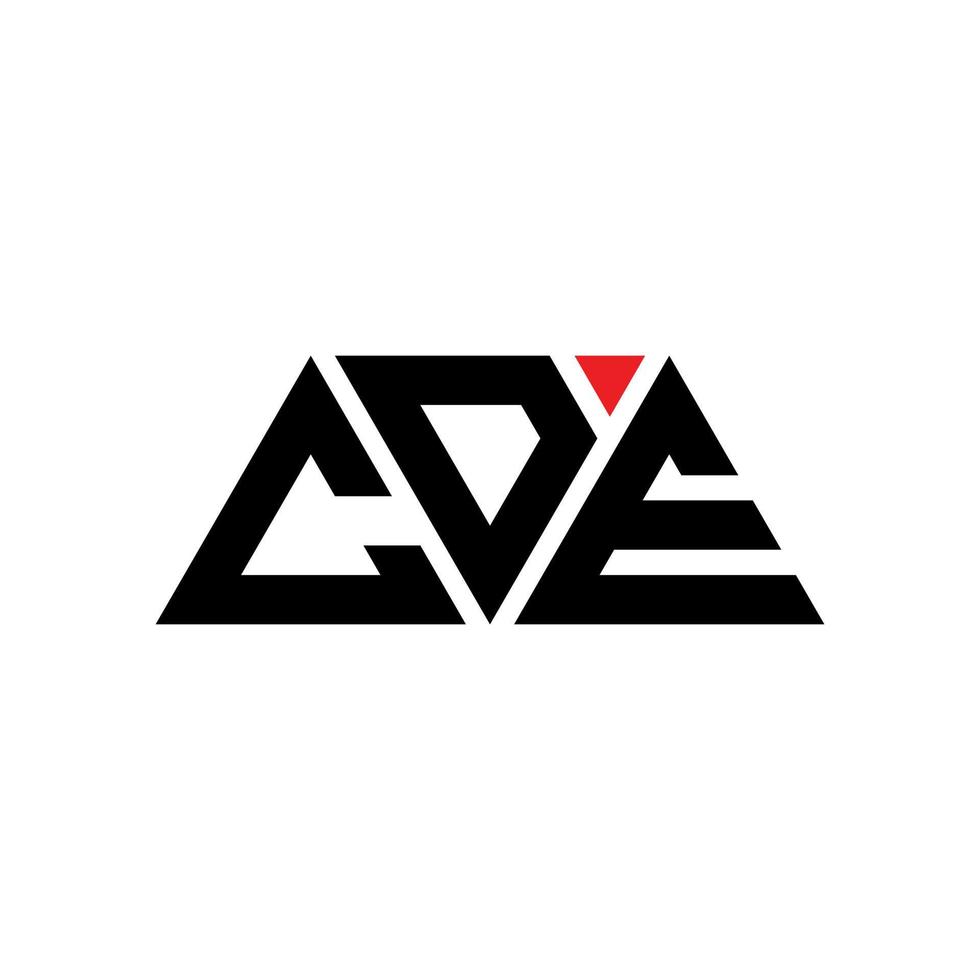 design del logo della lettera triangolare cde con forma triangolare. monogramma cde triangolo logo design. modello di logo vettoriale triangolo cde con colore rosso. cde logo triangolare logo semplice, elegante e lussuoso. cd