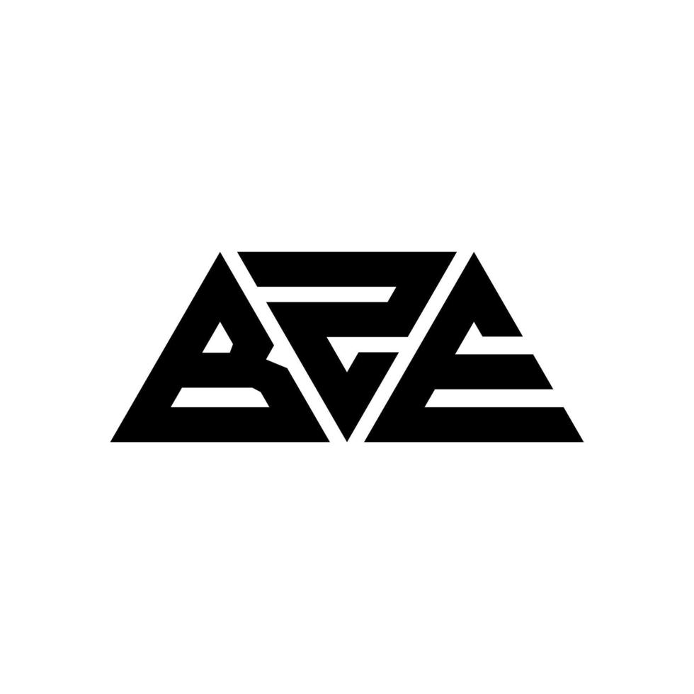 design del logo della lettera triangolare bze con forma triangolare. bze triangolo logo design monogramma. modello di logo vettoriale triangolo bze con colore rosso. logo triangolare bze logo semplice, elegante e lussuoso. bzè